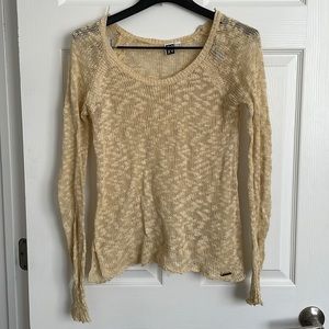 Oversized Sheer Long Sleeve Lightweight Knit Beachy Coverup Scoop Neck